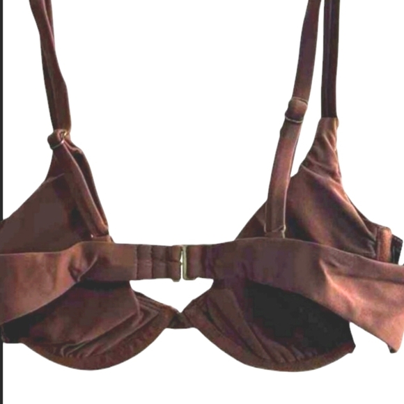 Andie Swim Sicily Bikini Top Espresso Brown Adj Straps Removable Cups Sz MED NWT - Picture 6 of 14
